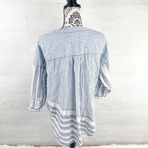 Anthropologie Holding Horses Mimi Pieced Striped Longline Wrap Tunic Top - Picture 6 of 9